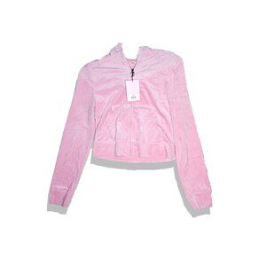 Juicy Couture pink velour zip-up hoodie (Medium)